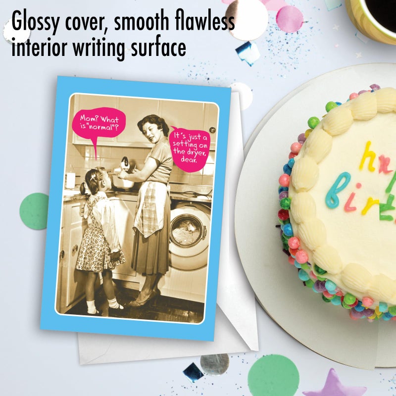 NobleWorks, Normal Mom - Funny Birthday Card for Mothers - Vintage Black and White Photo, Card from Daughter C3251BMG - Image 5
